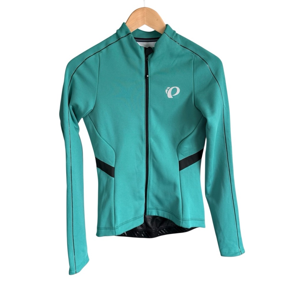 Pearl Izumi Women’s Teal Black Long-Sleeve Cycling Jersey Bottle Pockets Medium - Picture 2 of 9